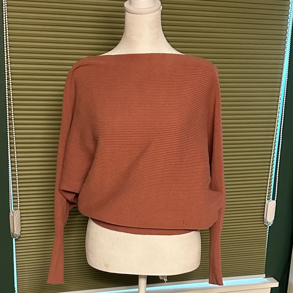 Elegant Dolman Sleeve Boatneck Sweater